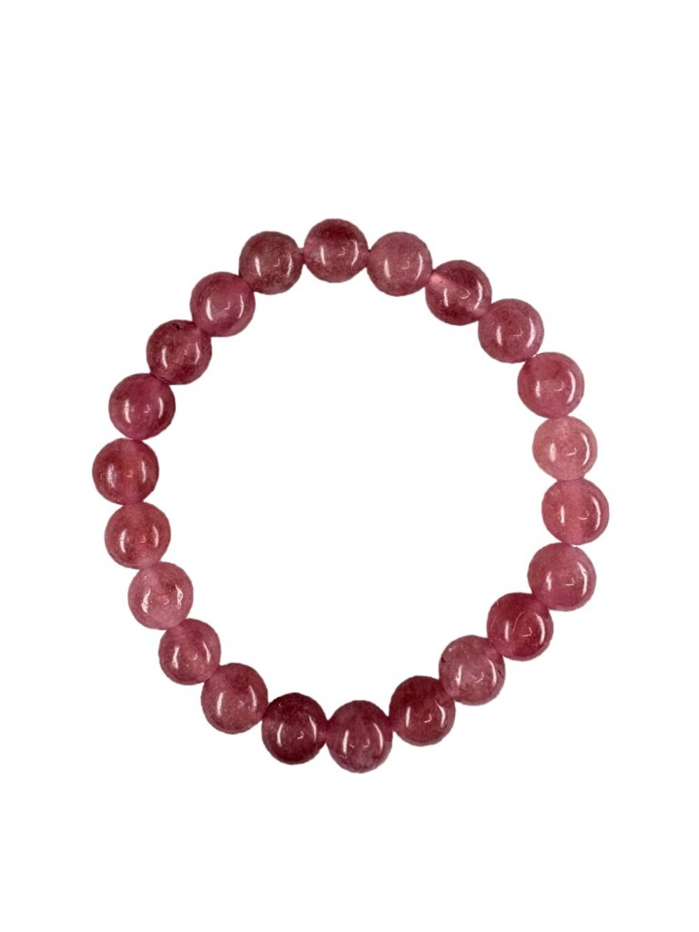 8mm Natural Pink Strawberry Quartz Bead Bracelet Genuine Crystal Custom Size